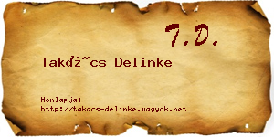 Takács Delinke névjegykártya